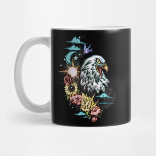 Wonderful eagle with flowers Mug